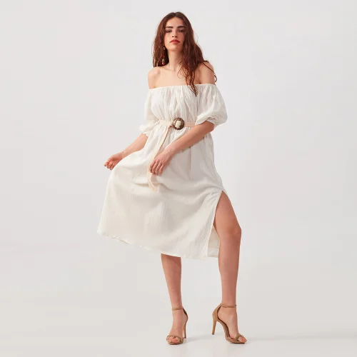 Dear Deer - Boho Natural Strapless Dress