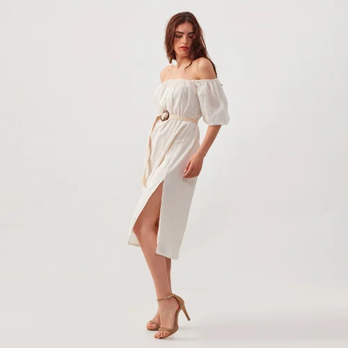 Dear Deer - Boho Natural Strapless Dress