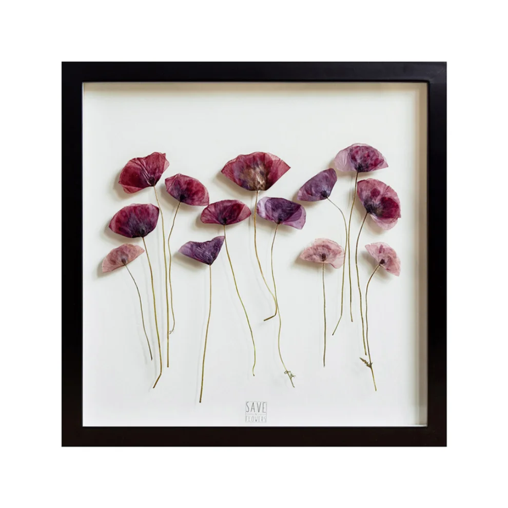 Save The Flowers - Glass N07 Black Frame
