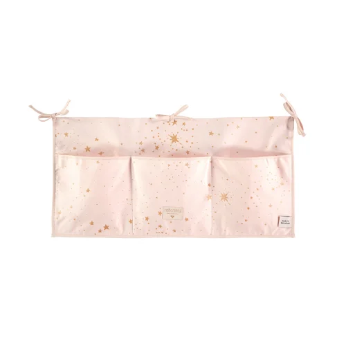 Nobodinoz - Merlin Crib Organizer - Gold Stella & Dream Pink