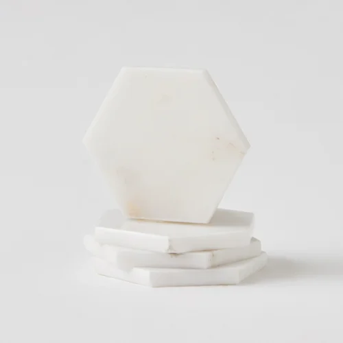 No 23 Design Studio - White Marble Coaster