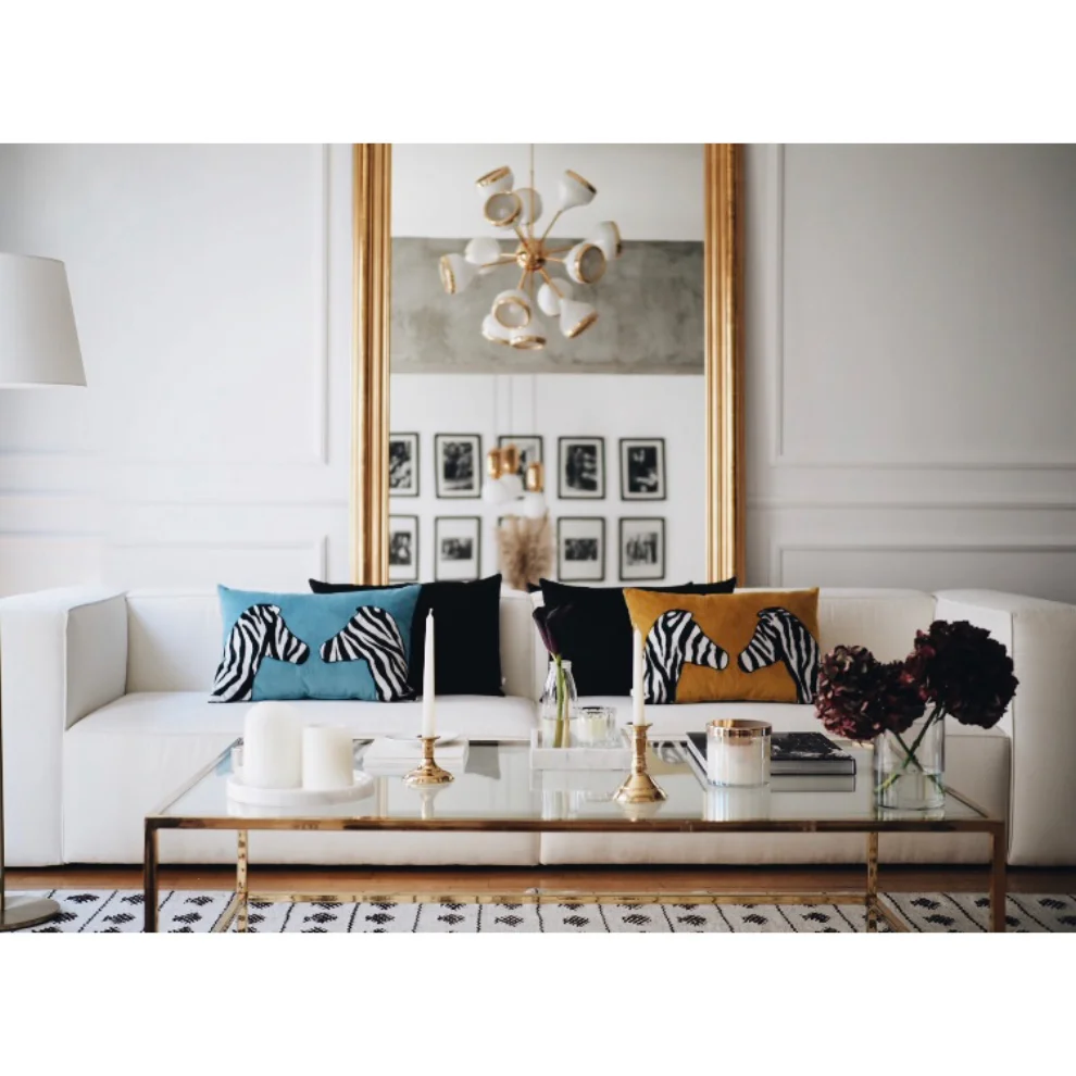 Table and Sofa - Zebra Pillow