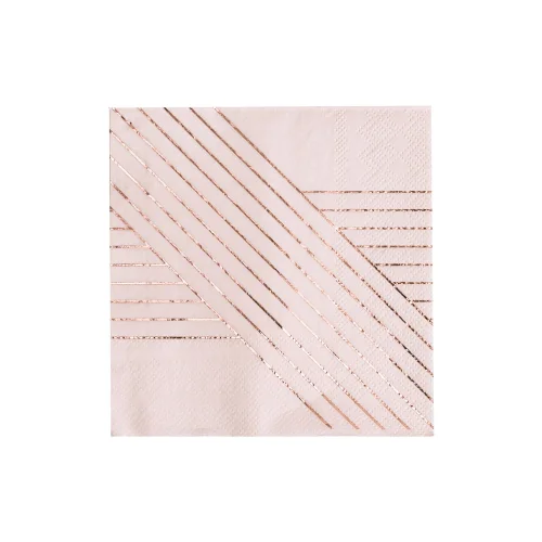 Harlow&Grey - Amethyst - Pale Pink Striped Cocktail Paper Napkins