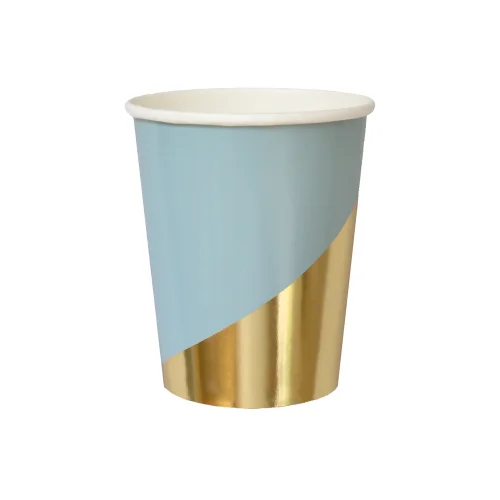 Harlow&Grey - Malibu - Blue Colorblock Paper Cups 8Set