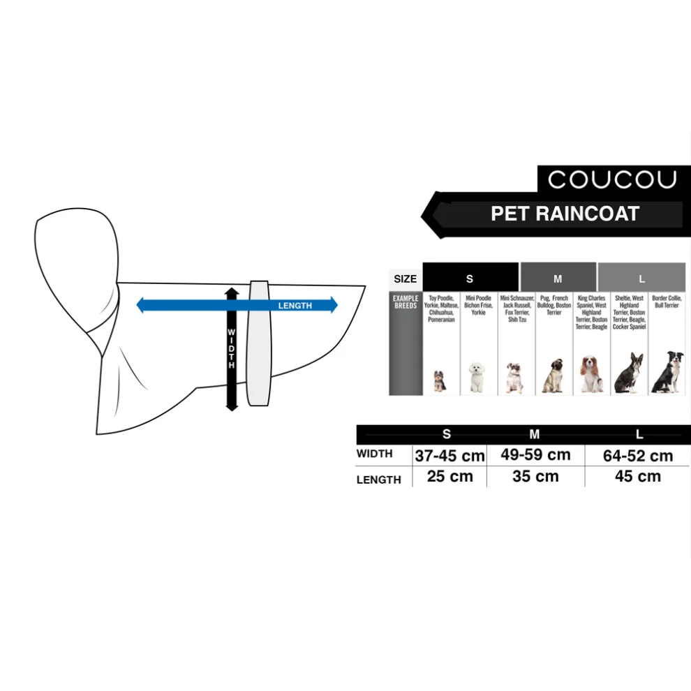 Coucou - Baskılı Köpek Yağmurluk