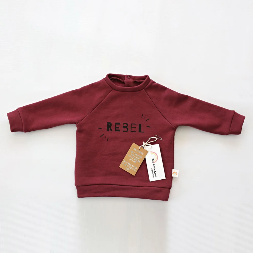 Tiny Little Love - Burgundy Rebel Sweatshirt
