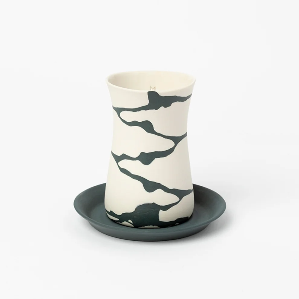 Masuma Ceramics - Noir Çay Bardağı & Altlık Takımı