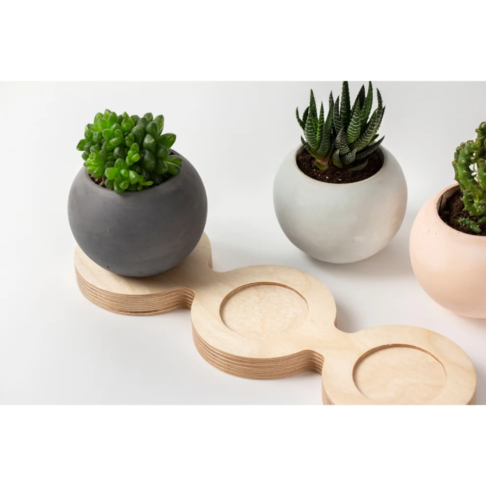 Womodesign - Concrete Flowerpot With Wooden Platform