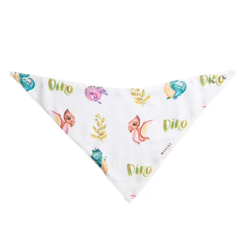 Miujoy - Dino Organic Cotton Muslin Bibs - 3 Pieces