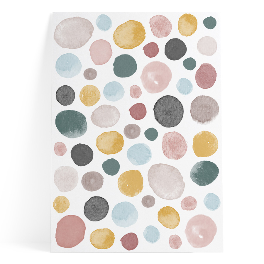 Watercolor Dots Colorful I Sticker