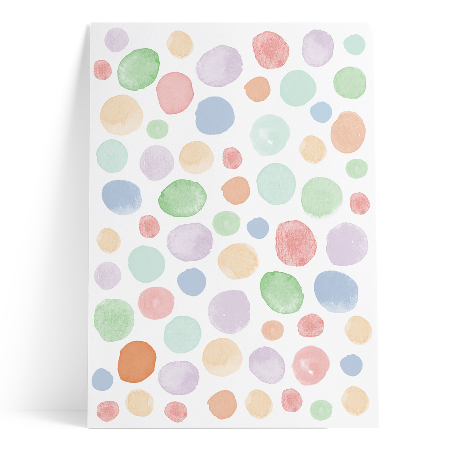 Watercolor Dots Colorful III Sticker