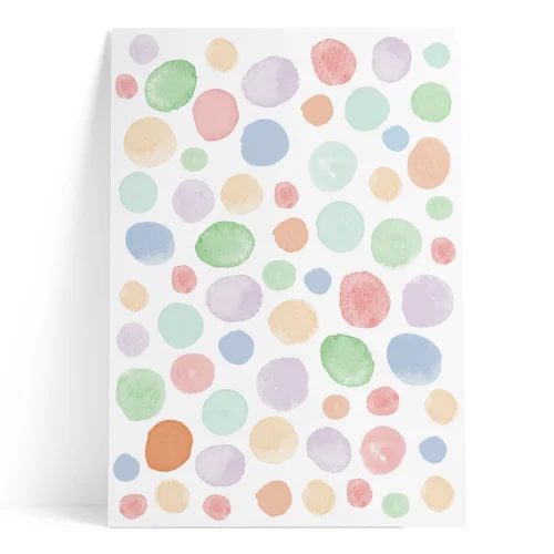 Pop by Gaea - Watercolor Dots Colorful III Sticker