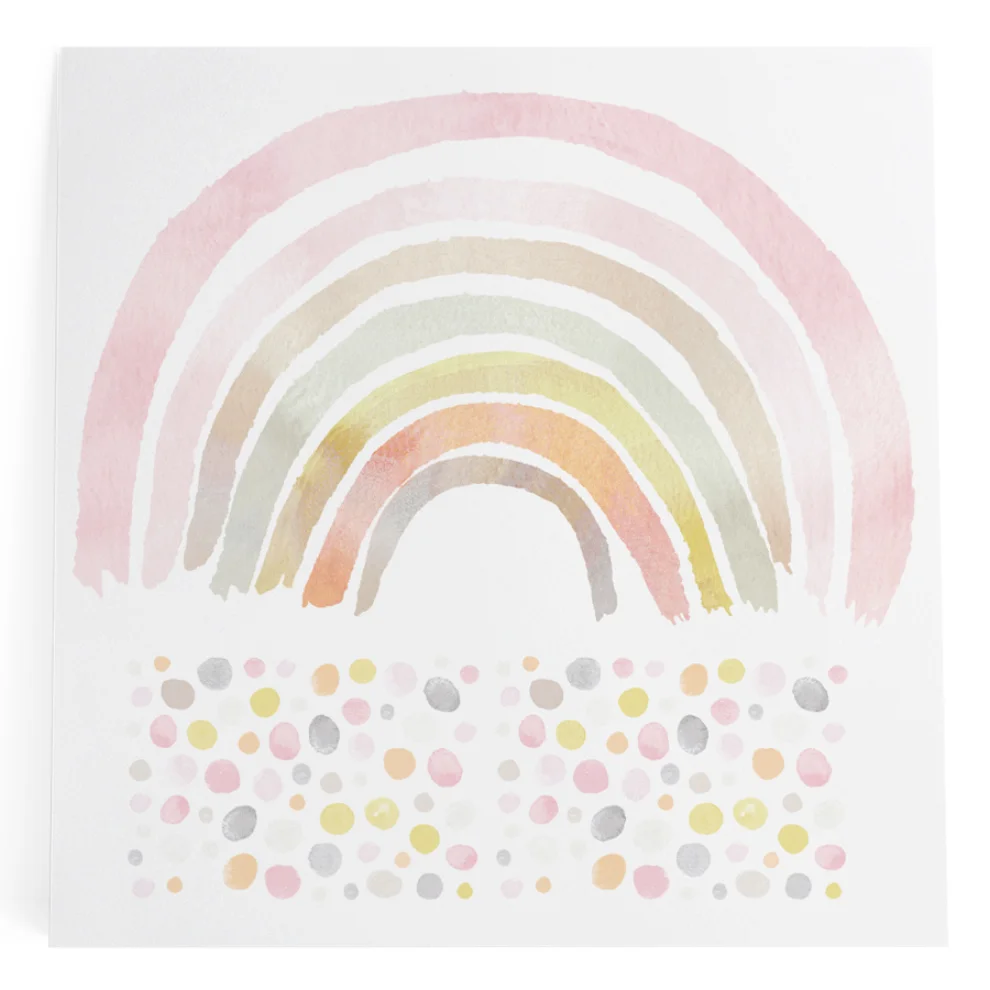 Pop by Gaea - Watercolor Rainbows & Watercolor Dots XL Pinks Sticker