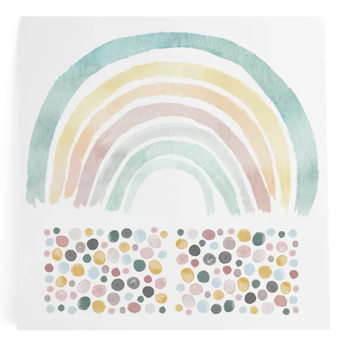 Pop by Gaea - Watercolor Rainbows & Watercolor Dots XL Pink Sticker