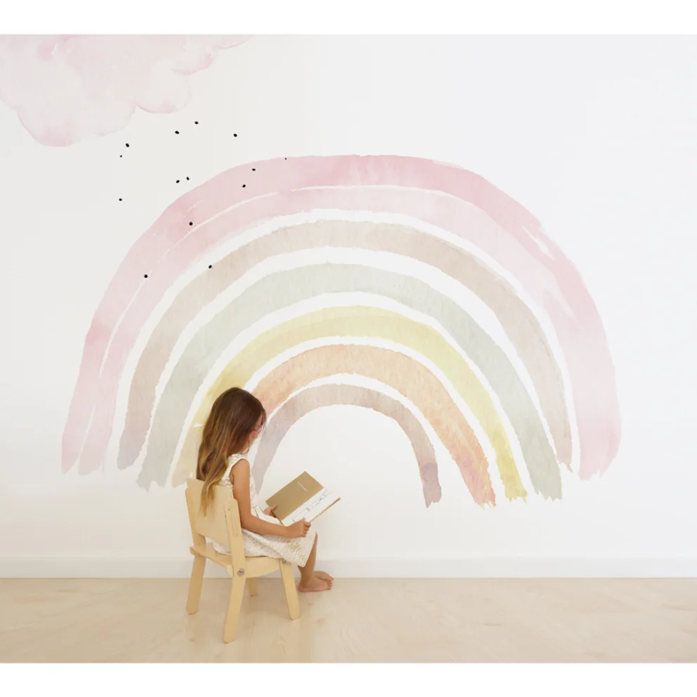 Pop by Gaea - Watercolor Pembe Rainbow Mural