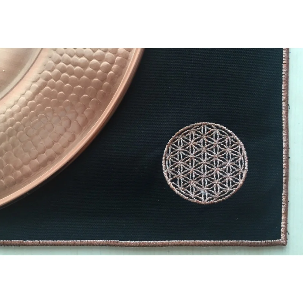 Bohemtolia - Table Mat with Flower of Life Embroidery