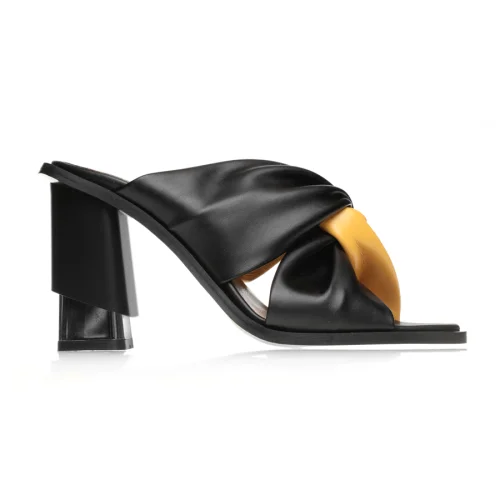 Gardrop Studio 900 - Düğümlü İki̇ Renkli̇ Topuklu Sandalet