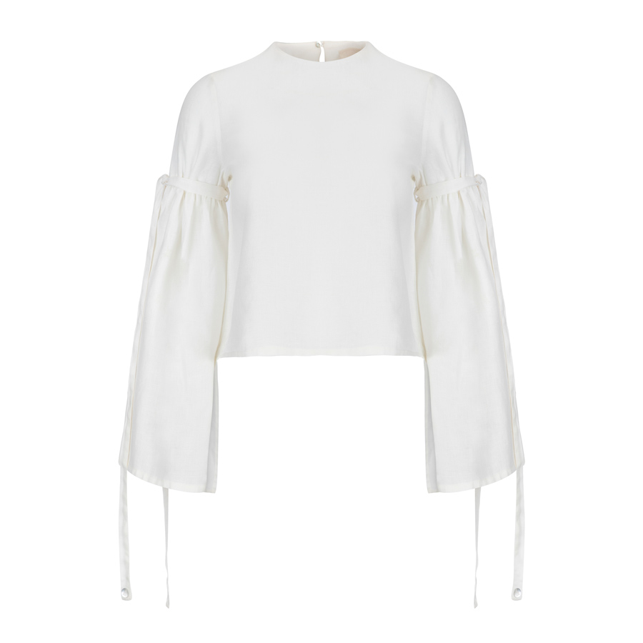 Dor Raw Luxury - At The Imperial Linen Blouse M White | hipicon