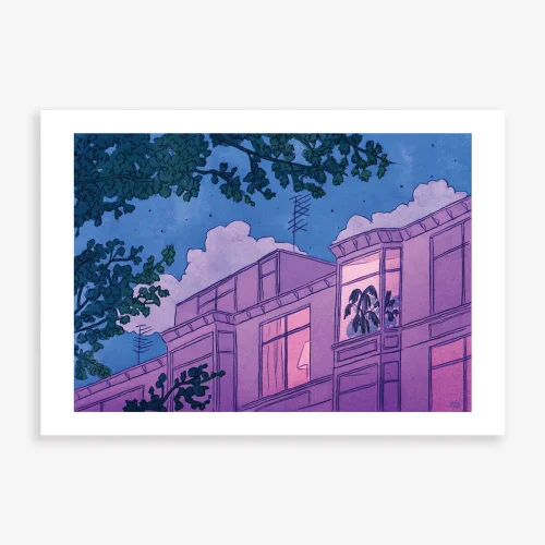 Günseli Sepici - Looking Into Windows At Night Baskı