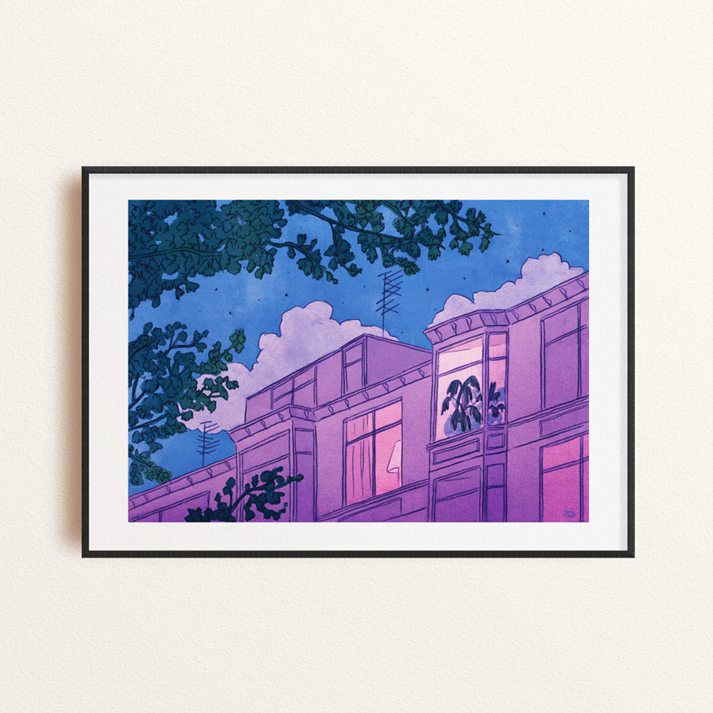 Looking Into Windows At Night Print