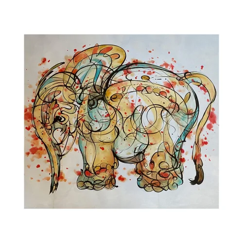 Sauca Collection	 - Suchart Motion Elephant on Canvas