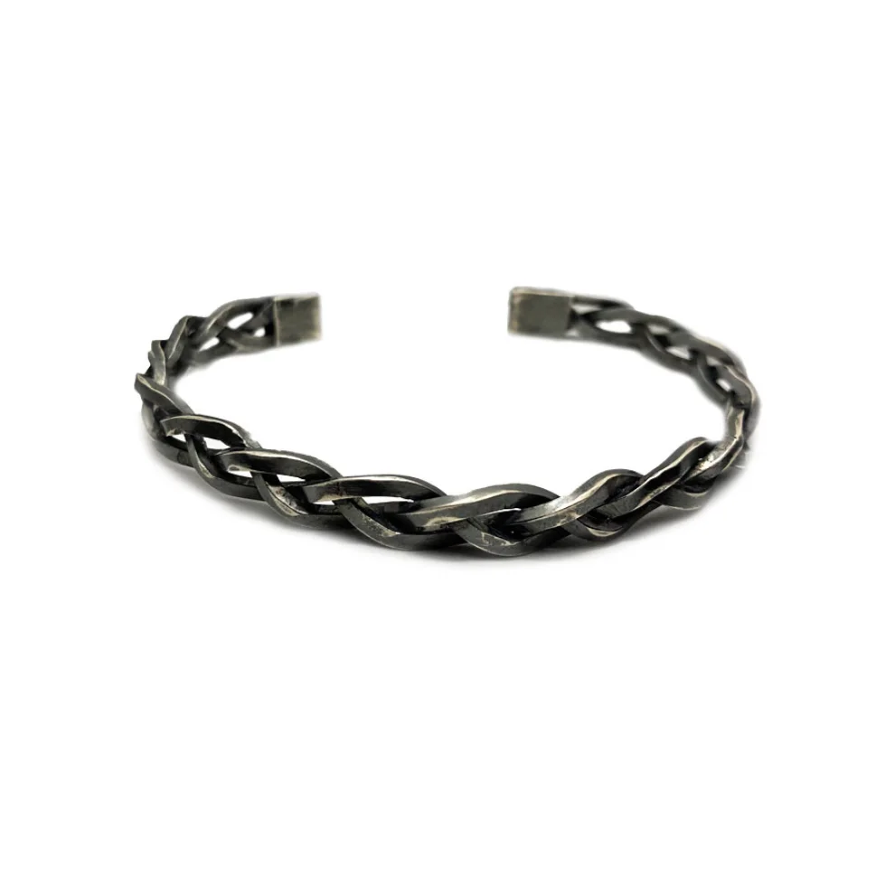 Spark Atölye - Twist Oxide Silver Bracelet
