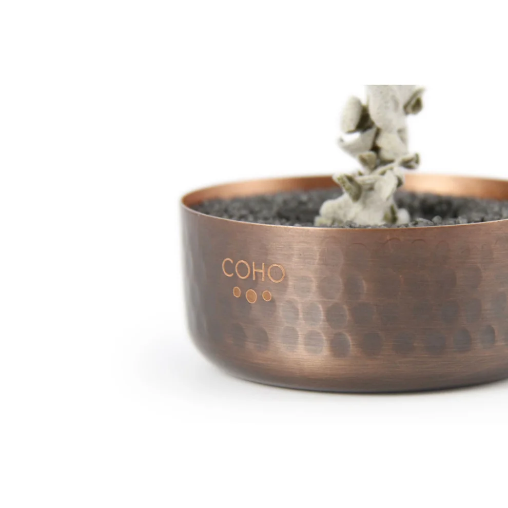 Coho Objet	 - Meditation Copper Incense Burner With Sand Set Of 3