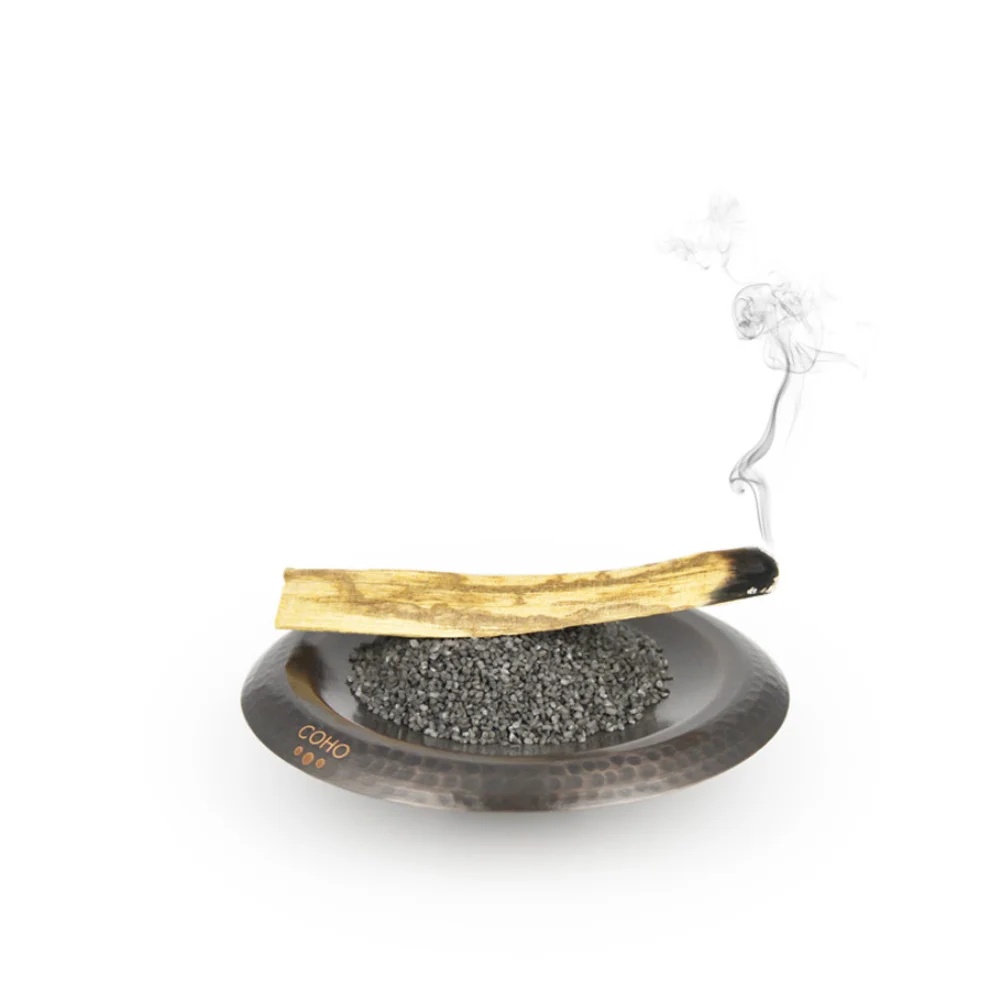 Coho Objet	 - Antique Yoga Hammered Copper Palo Santo Incense Plate