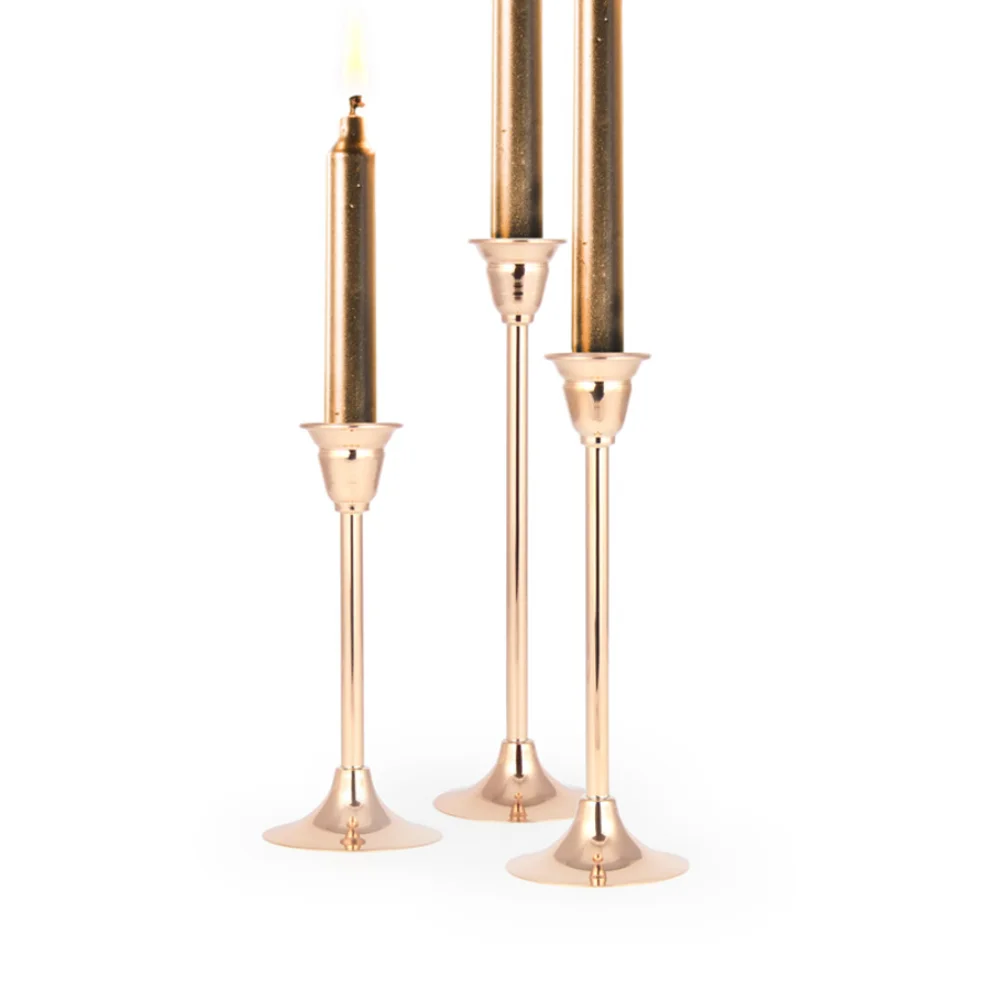 Coho Objet	 - Artisan Elegant Copper Candle Holder Set Of 3