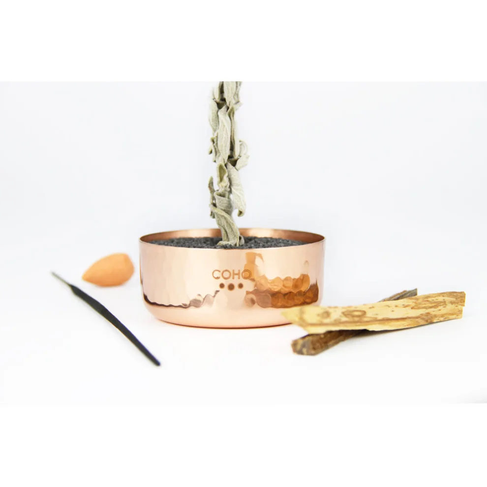 Coho Objet	 - Artisan Meditation Copper Incense Burner With Sand