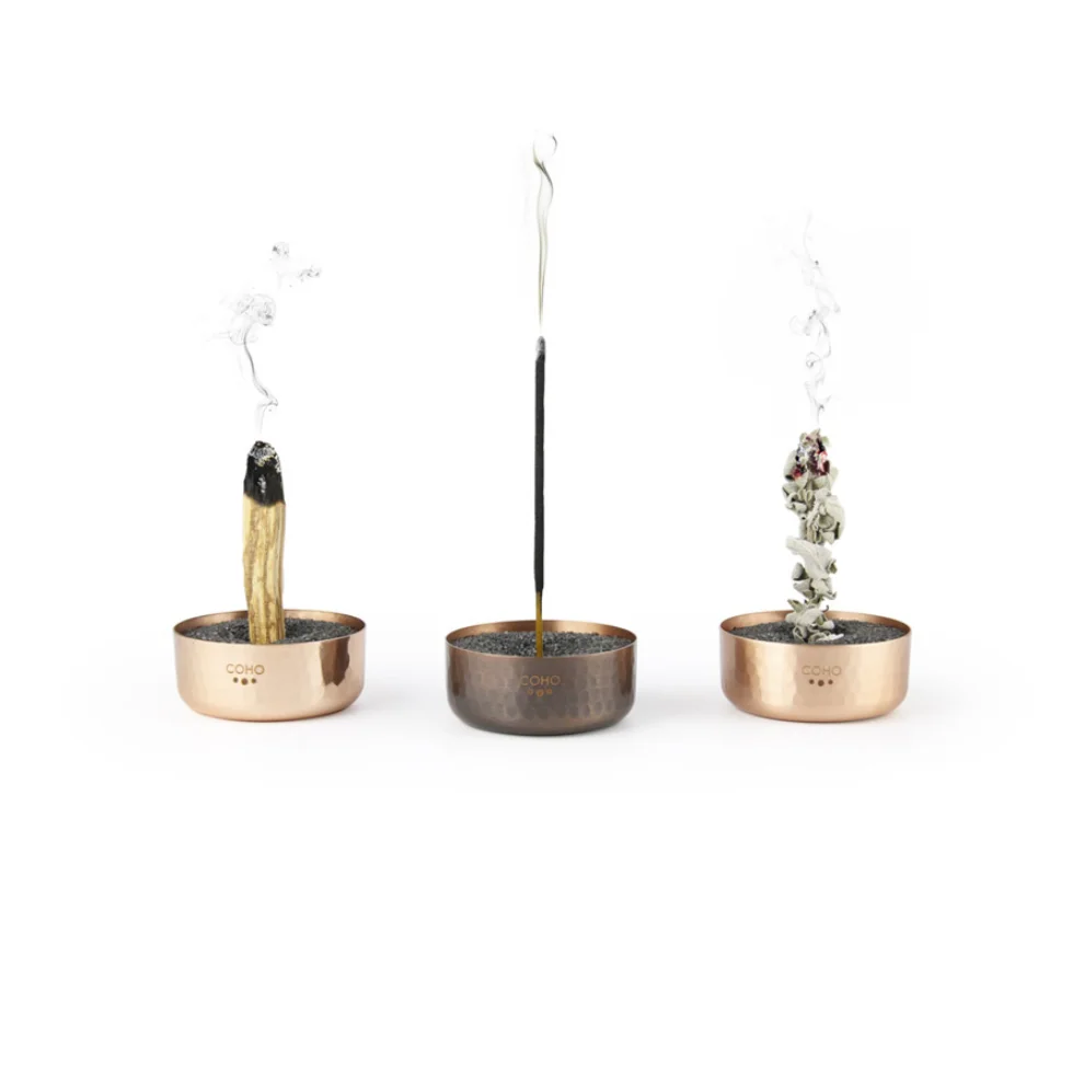 Coho Objet	 - Artisan Meditation Copper Incense Burner With Sand