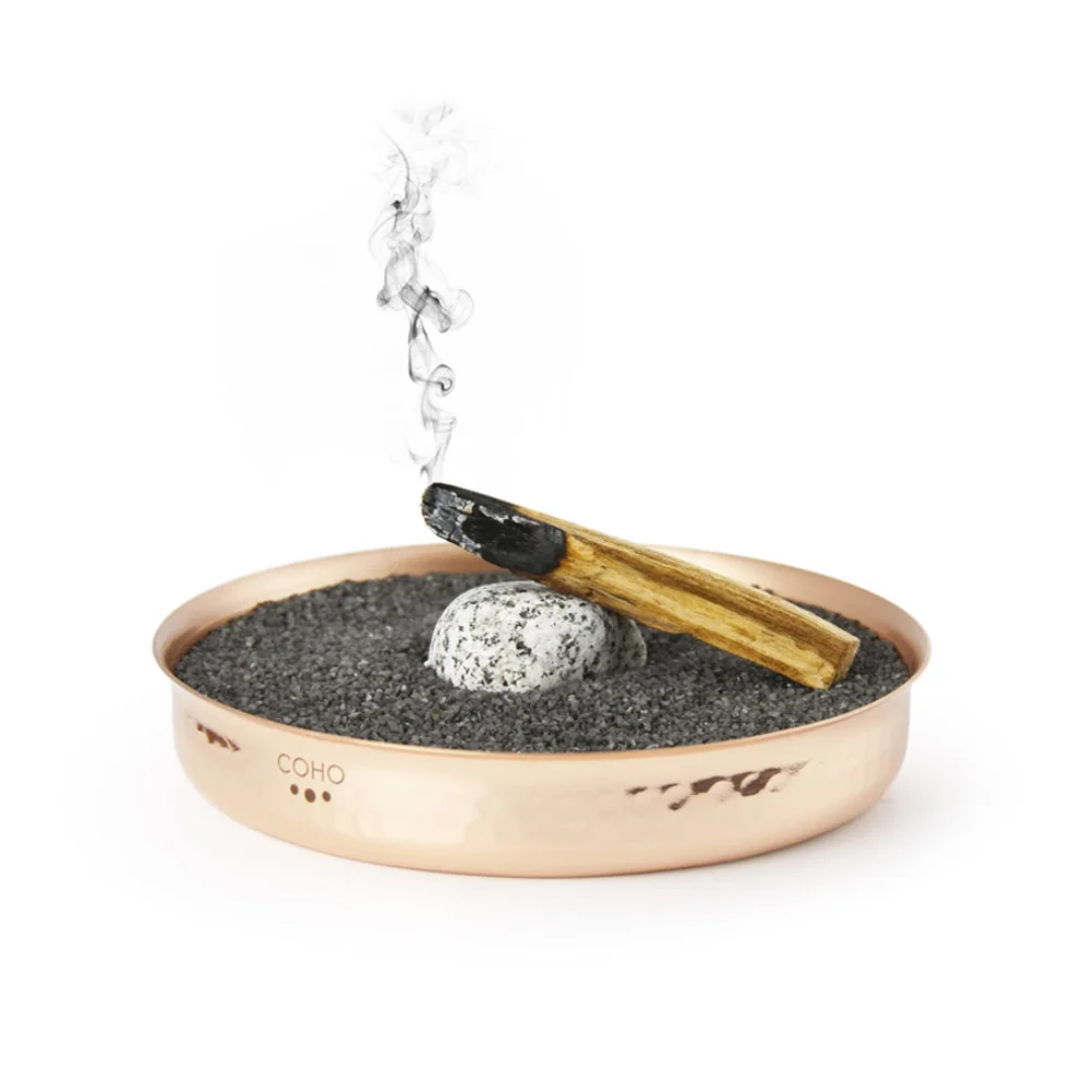 Coho Objet	 - Artisan Zen Copper Incense Burner With Evil Eye&sand