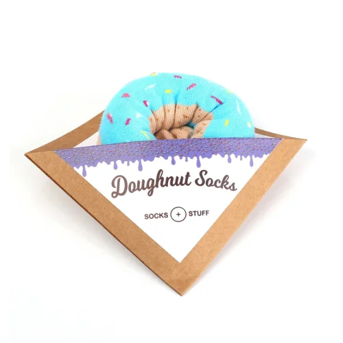 Socks + Stuff - Blue Sprinkles Doughnut Socks