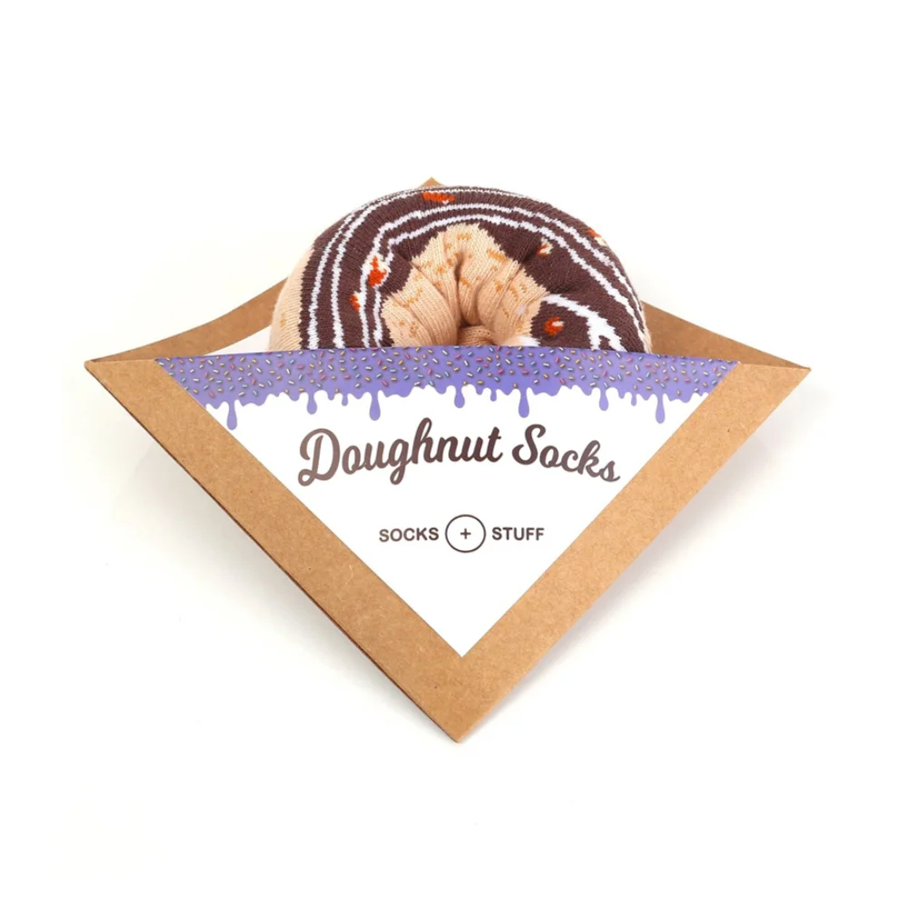 Socks + Stuff - Chocolate Caramel Donut Çorap