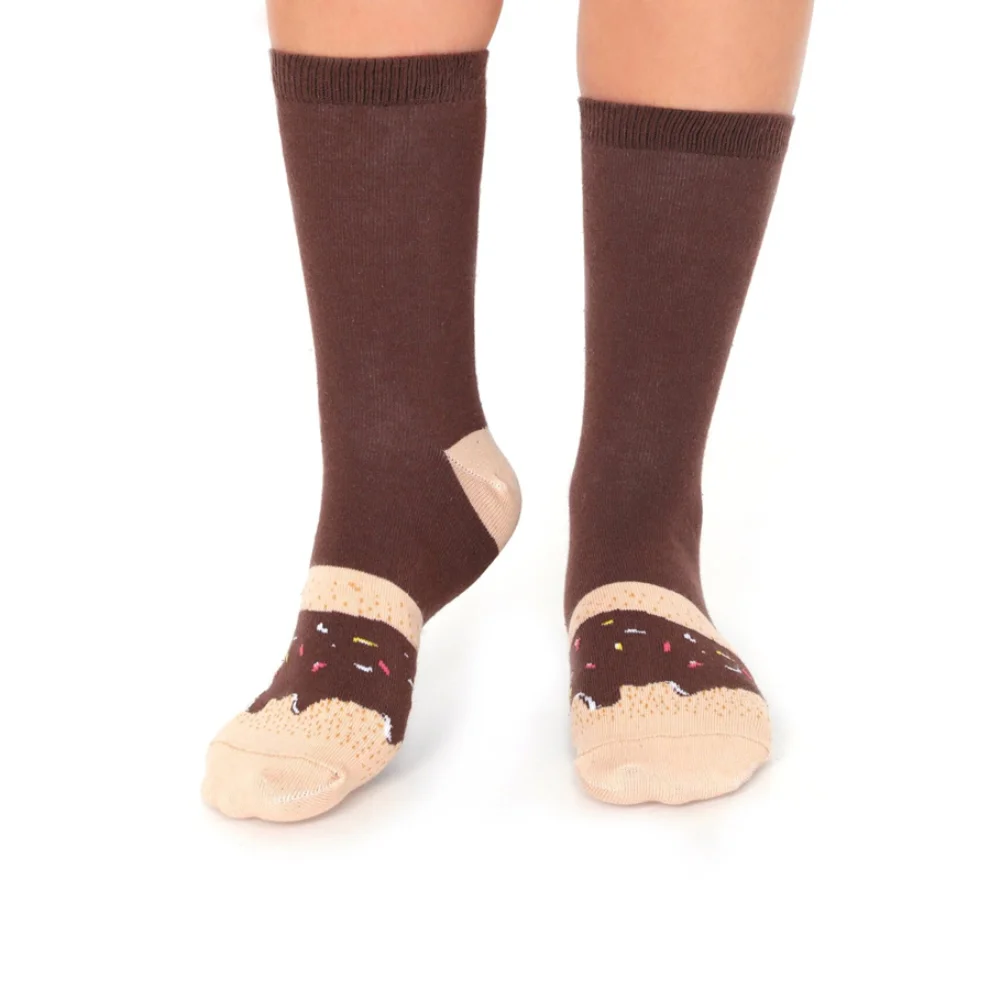 Socks + Stuff - Chocolate Glazed Doughnut Socks