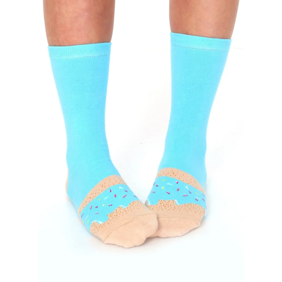 Socks + Stuff - Blue Sprinkles Donut Çorap