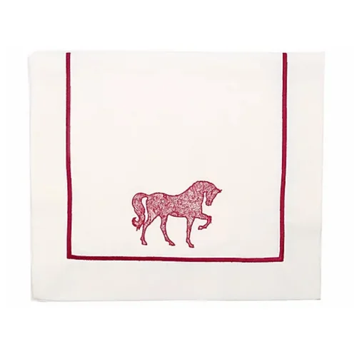 Some Home İstanbul - Horse Luck Collection Red At Figürlü Runner