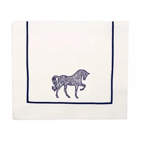 Some Home İstanbul - Horse Luck Collection Blue At Figürlü Runner