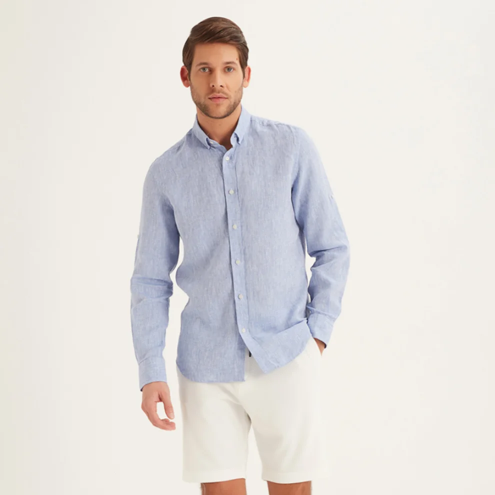 H and m outlet mens linen shirt