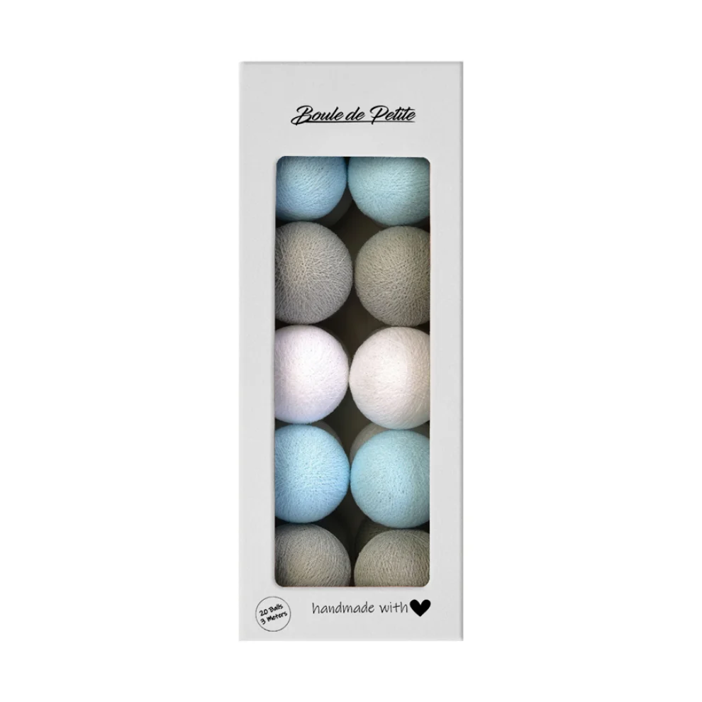 Boule De Petite - Blue-Gray Işıklı Top Aydınlatma