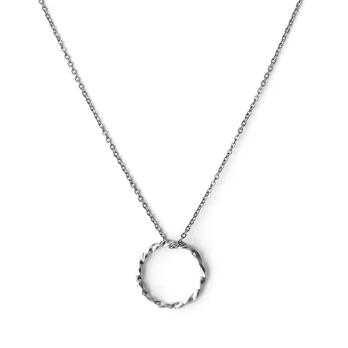 Spark Atölye - Circle Twist Silver Necklace