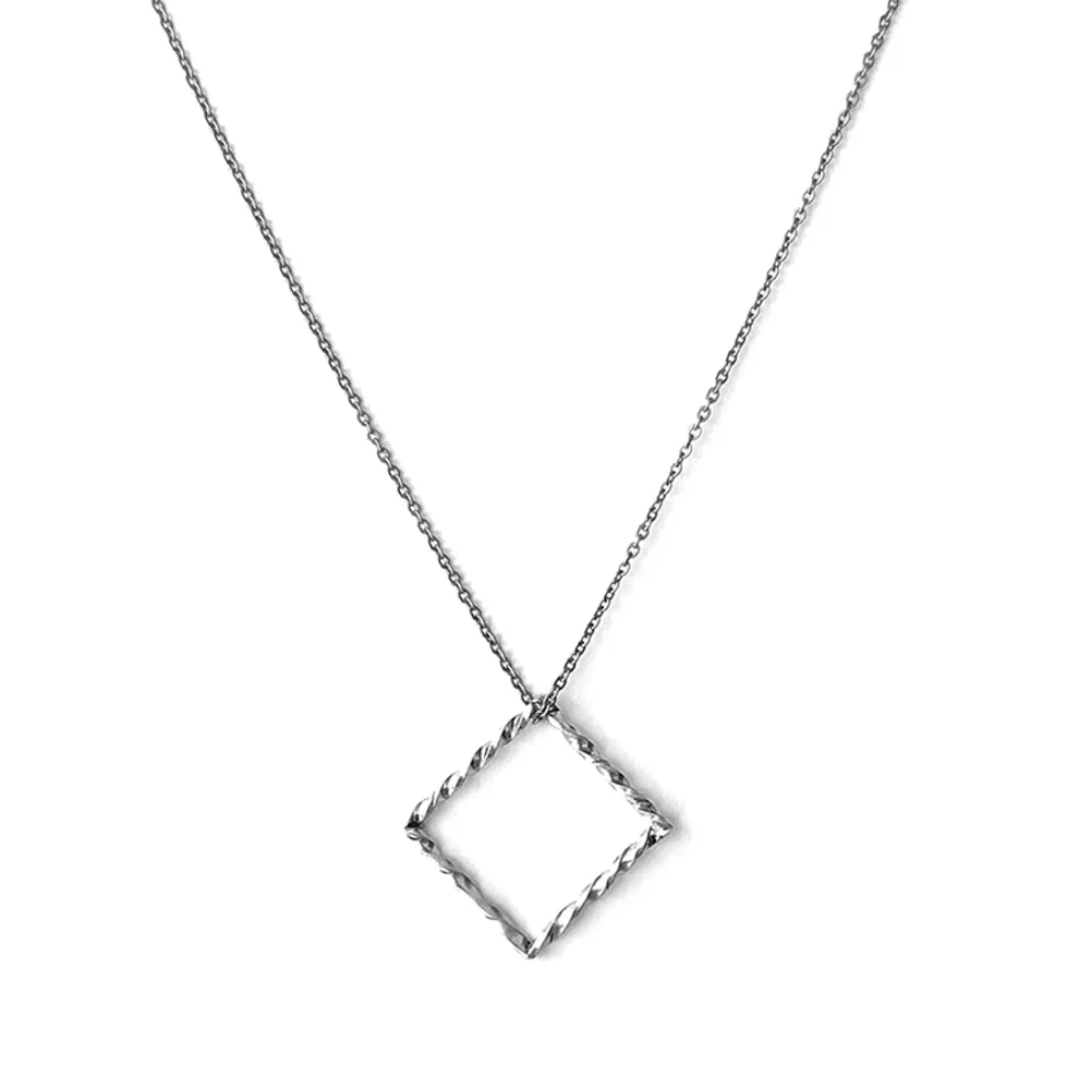 Spark Atölye - Square Twist Silver Necklace
