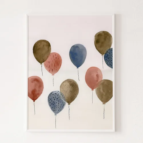 Wallthinks - Balloons Matt Fibre Baskı