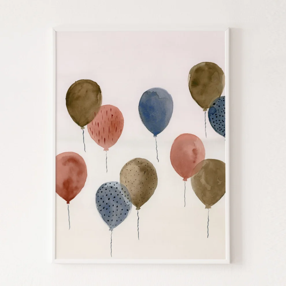Wallthinks - Balloons Matt Fibre Baskı