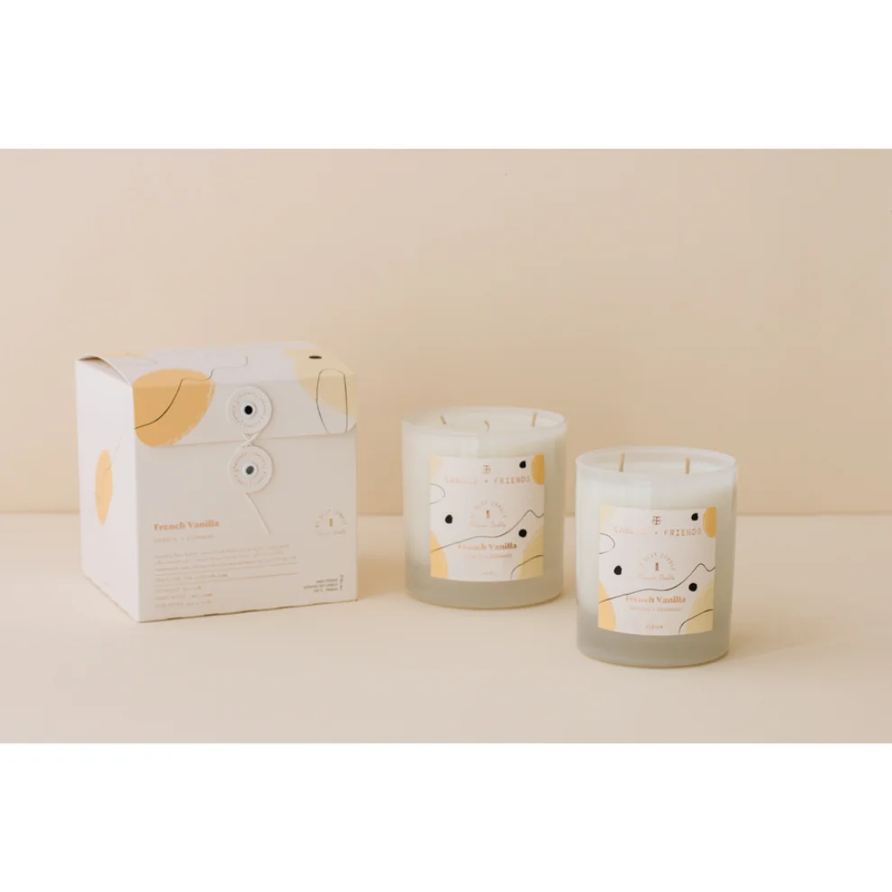 Candle and Friends - No.1 French Vanilla Çift Fitilli Cam Mum