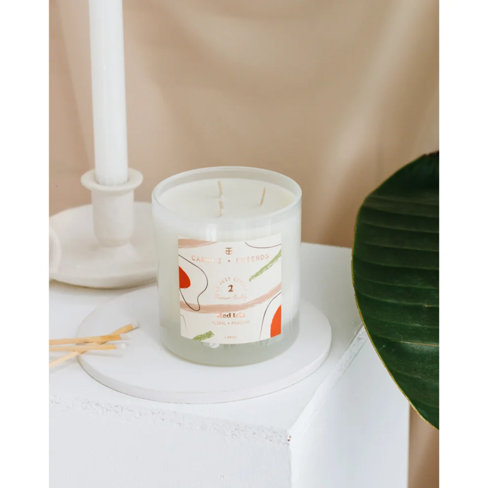 Candle and Friends - No.2 Red Iris Glass Candle with Three Wick