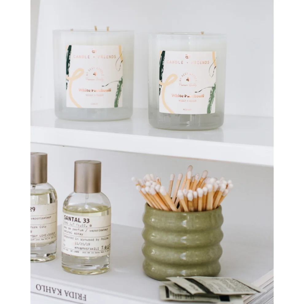 Candle and Friends - No.4 White Patchouli Çift Fitilli Cam Mum