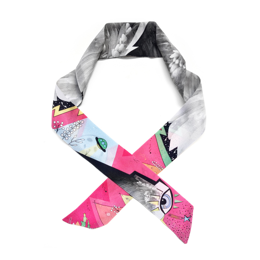 Falling Angels Silk Thin Scarf