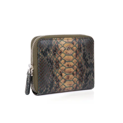 Noula - Snake Print Zip Around Leather Wallet