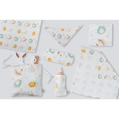 Deeperlove - Muslin Mouth Wipe Triple Set - Africa